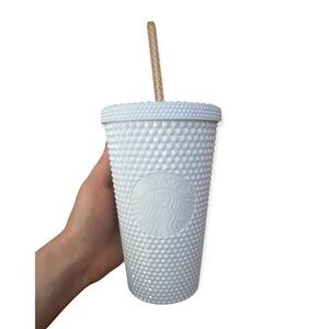White studded 16oz grande starbucks cup nwt